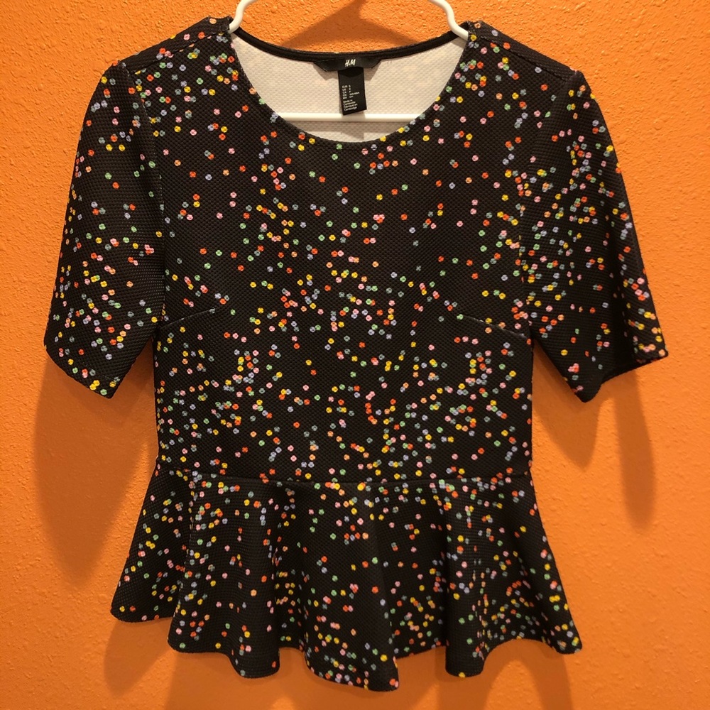 Polka dot/confetti H&M Peplum top